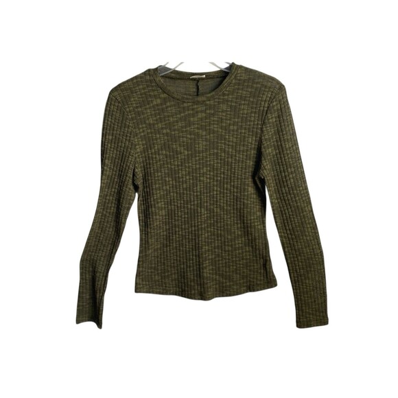 Intimately Free People Womens Green Stretch Geometric Print Pullover Top Sz‎ M - Picture 1 of 11